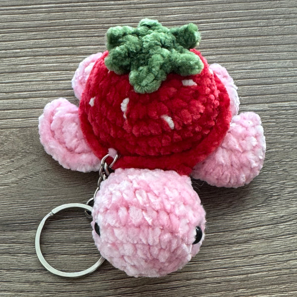 Strawberry Turtle Keychain