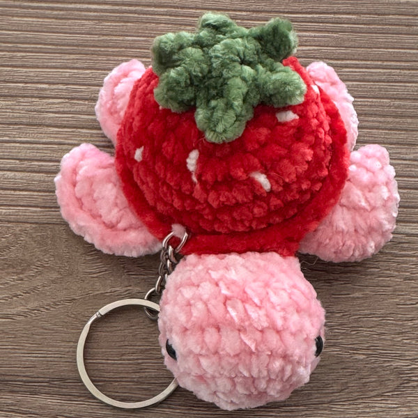 Strawberry Turtle Keychain